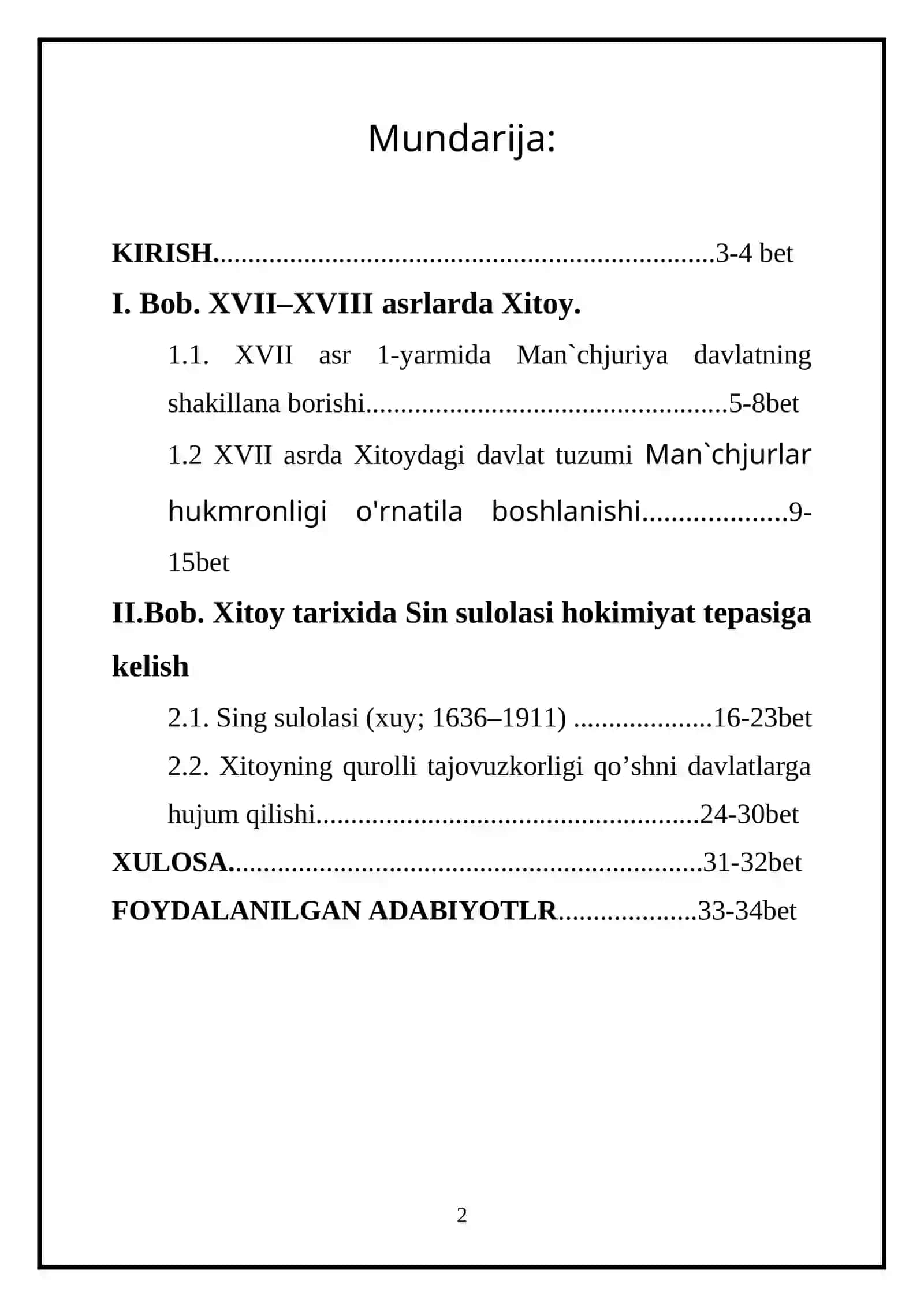 Xitoyda Man`chjurlar hukmronligining o'rnatilishi. Sin` hukumatining ichki siyosati 2