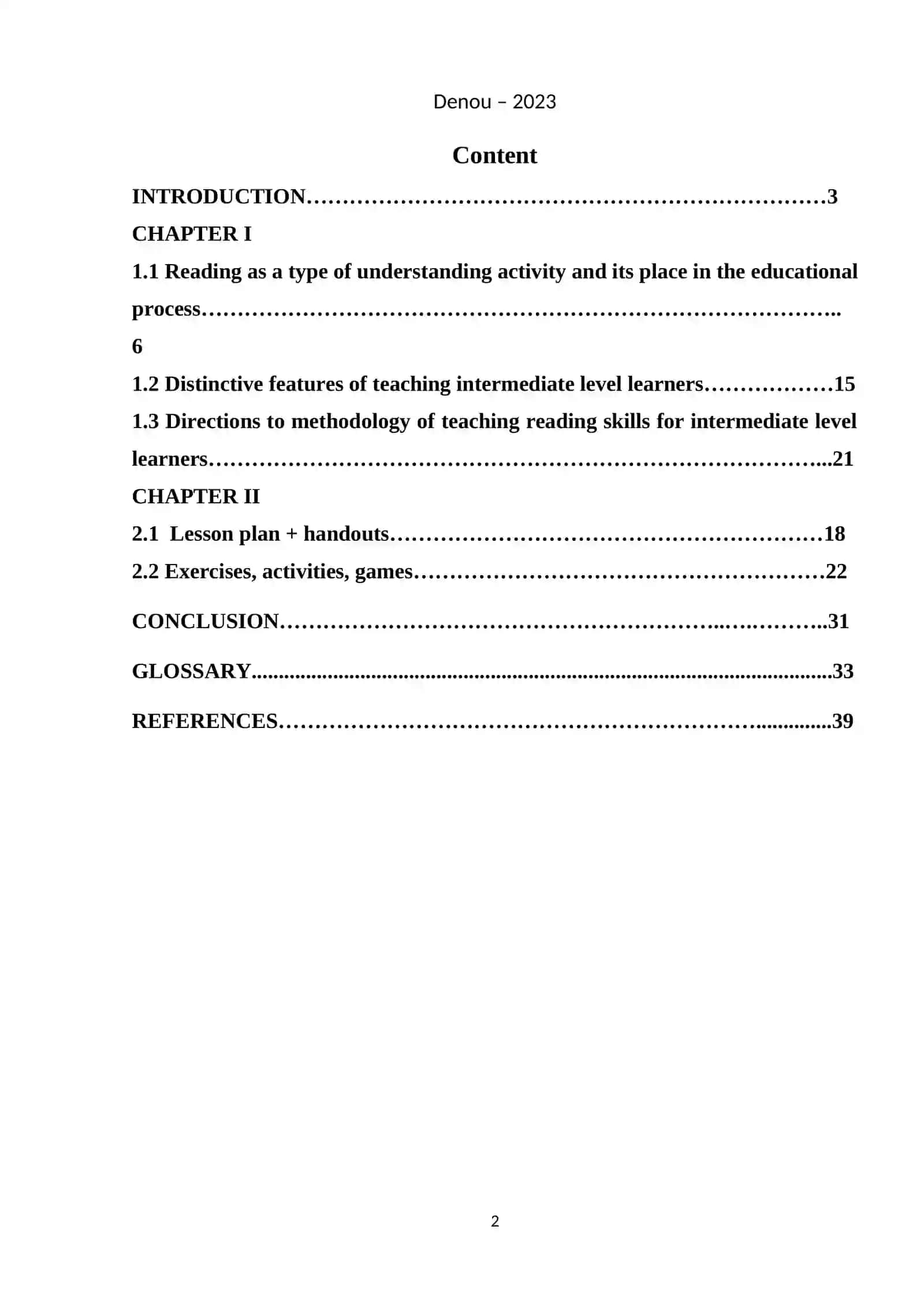 TEACHING READING ON THE TOPIC NATURAL RESOURCES AND RATIONAL USE OF THEM FOR THE INTERMEDIATE LEVEL PUPILS 2