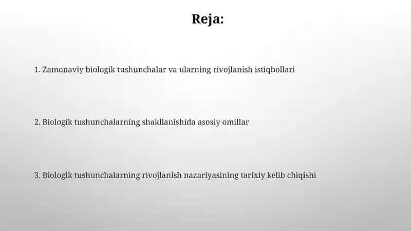 Biologiya tushunchalarini rivojlantirish nazaryasi 2