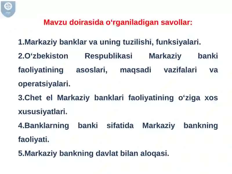 Markaziy banklar va uning funksiyalari 2