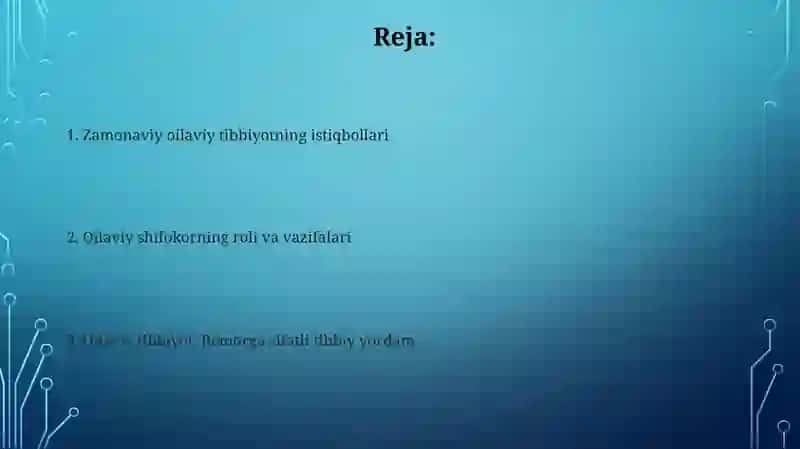 Oilaviy Tibbiyot: Bemor uchun sifatli yordam 2