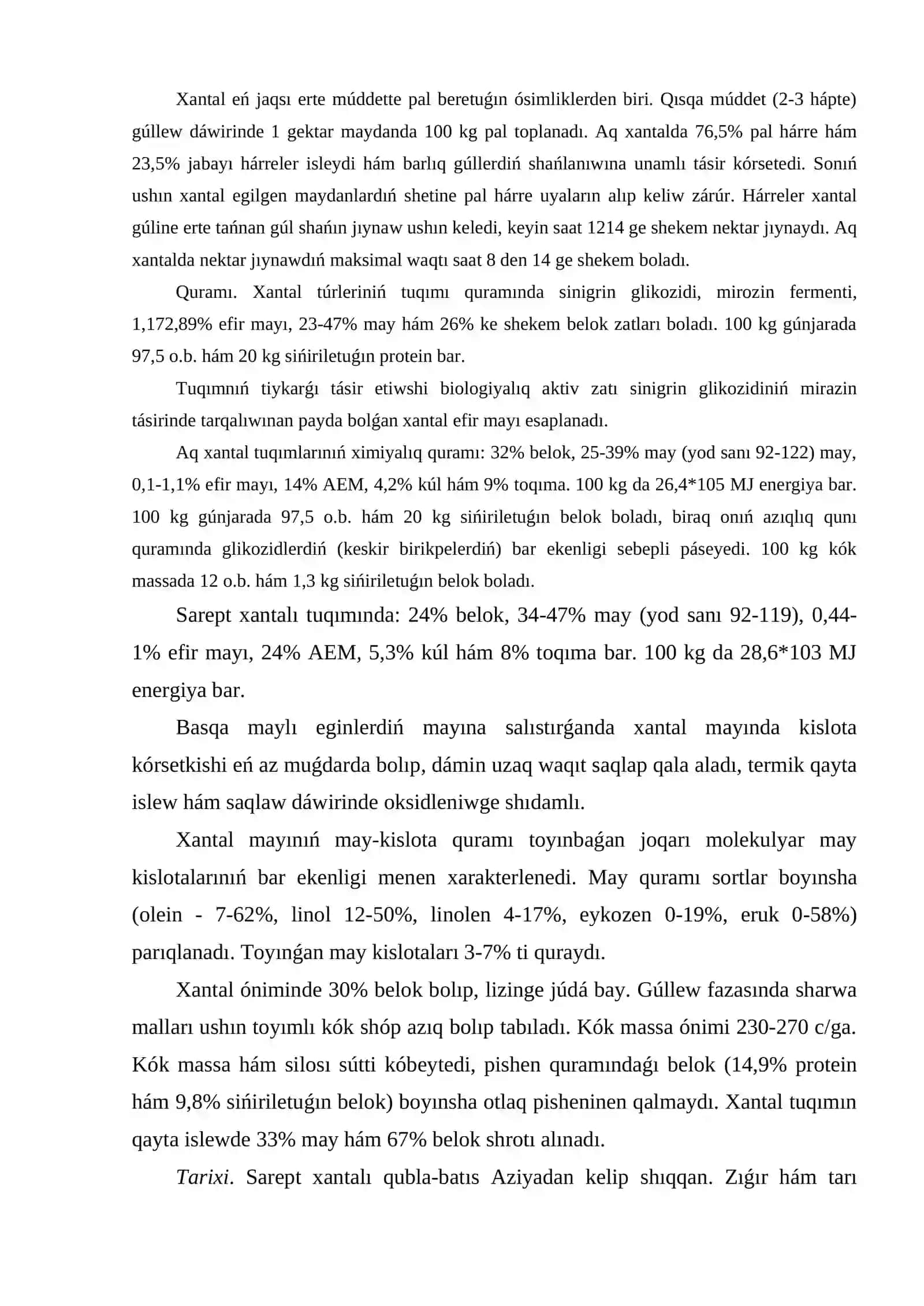 TEMA. XANTAL BIOLOGIYASÍ HÁM JETISTIRIW TEXNOLOGIYASÍ 2