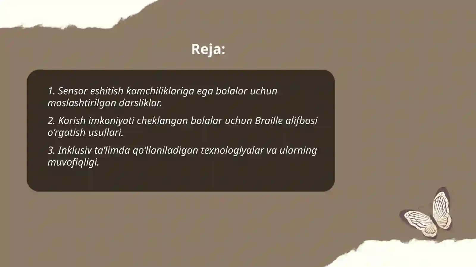 Sensor eshitishda yoki korishda kamchiliklarga ega bolgan bolalar uchun inklyuziv talim strategiyalari va ularni amalga oshirish shart-sharoitlari 2