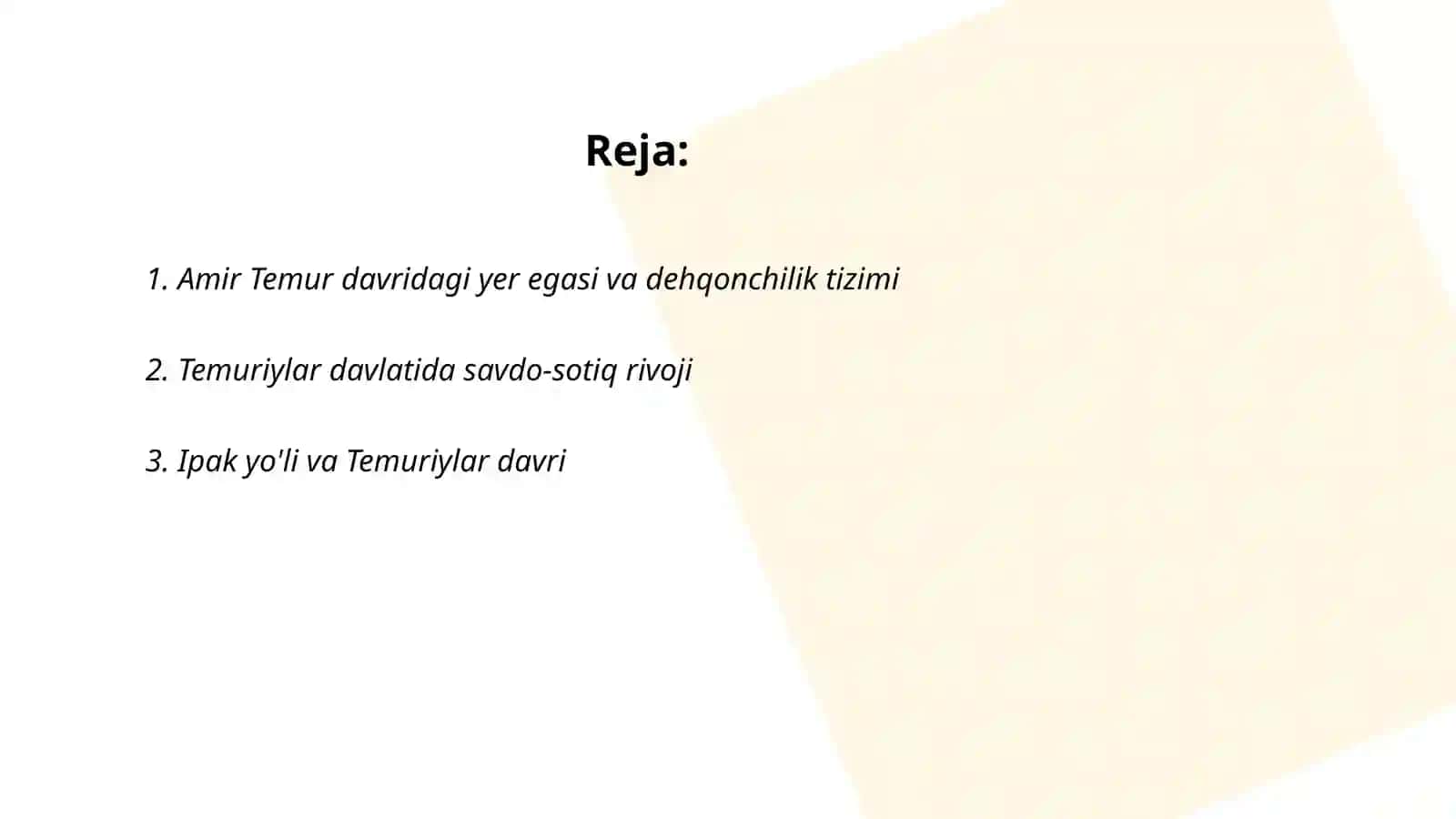 Amir Temur va Temuriylar davridagi iqtisodiy gʻoyalar 2