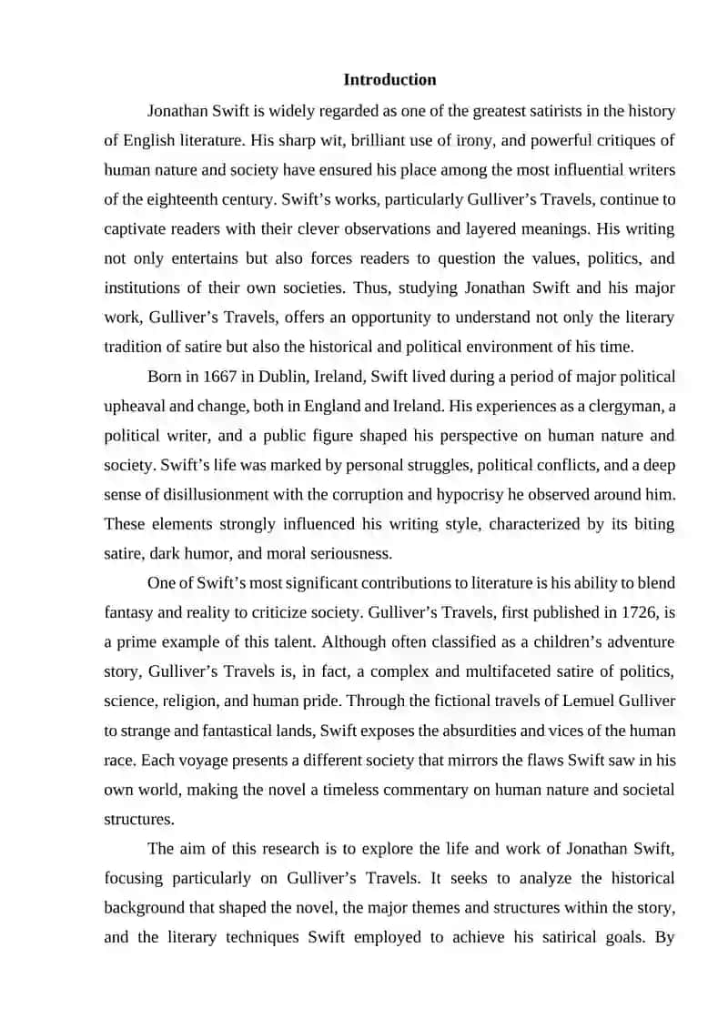 Jonathan Swift - his life and work "Gulliver's travels" 2