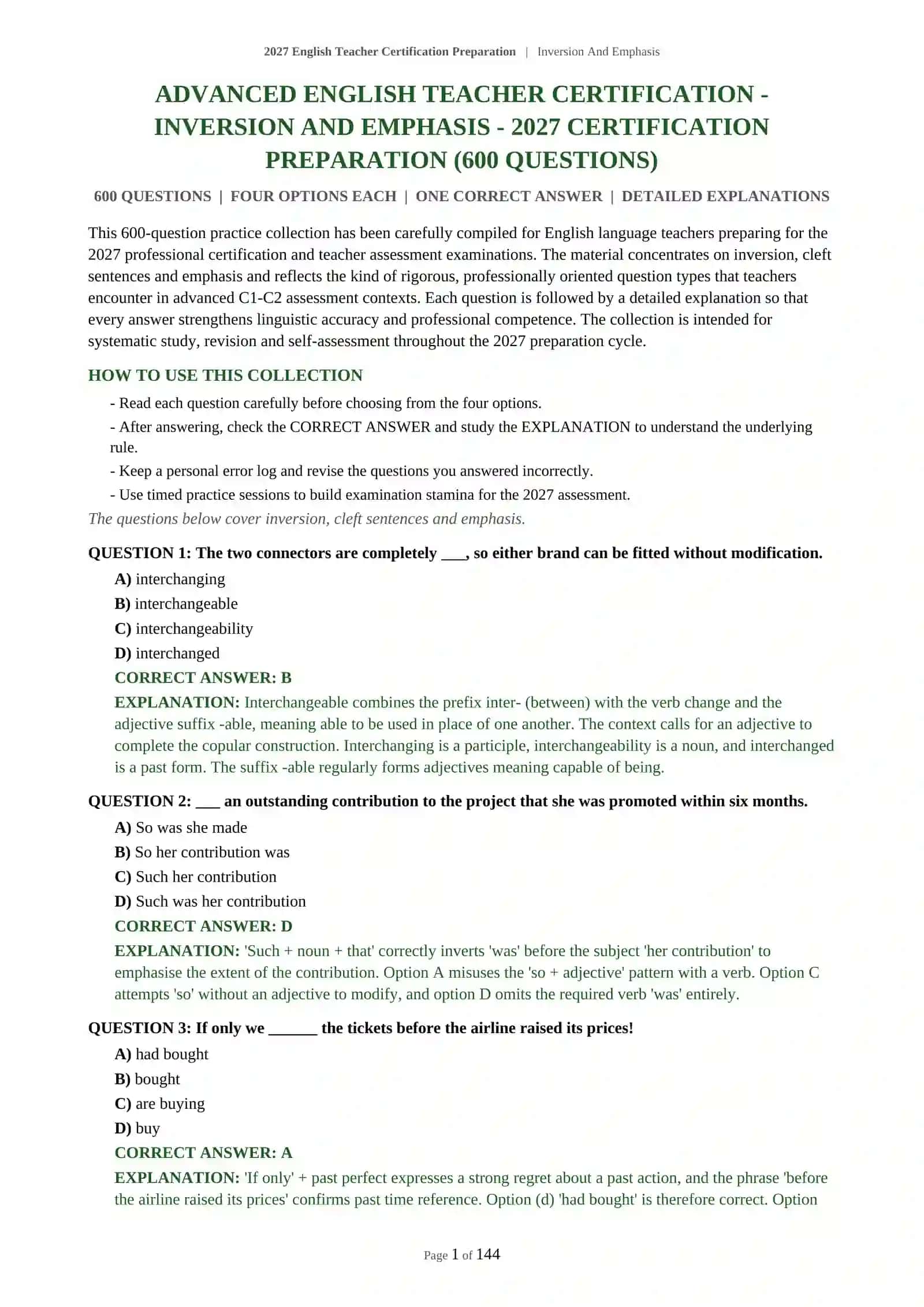Inversion And Emphasis 2