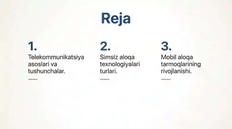 Telekommunikatsiya va simsiz aloqa texnologiyalari 2