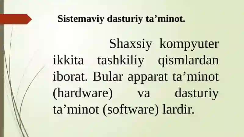 Axborottexnologiyalarining dasturiy ta’minoti 2