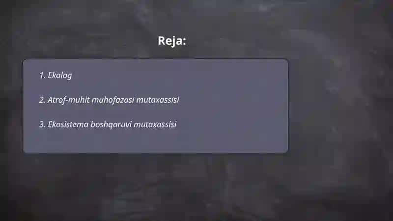 Ekalogik kasblar 2