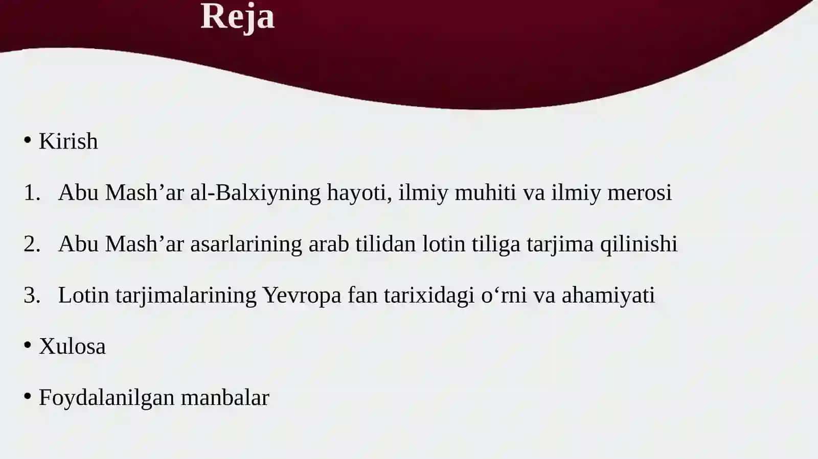 Abu Mash’ar al-Balxiyninng lotincha tarjima qilingan asarlari va ularning fan tarixidagi 2
