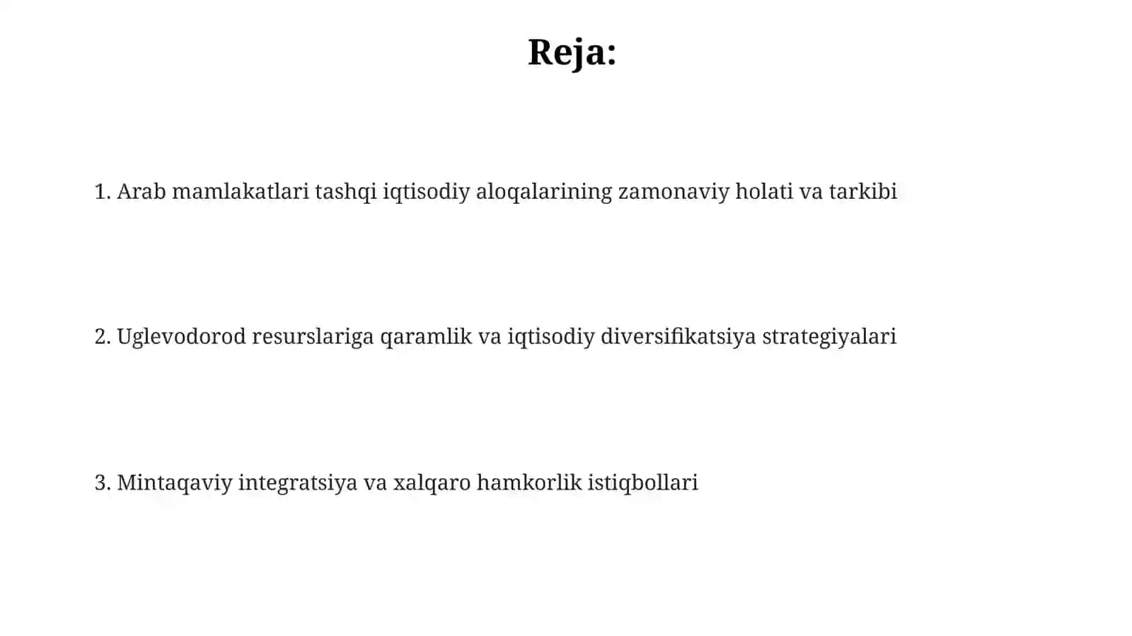 Arab mamlakatlarining tashqi iqtisodiy aloqalarining asosiy yo‘nalishlari 2