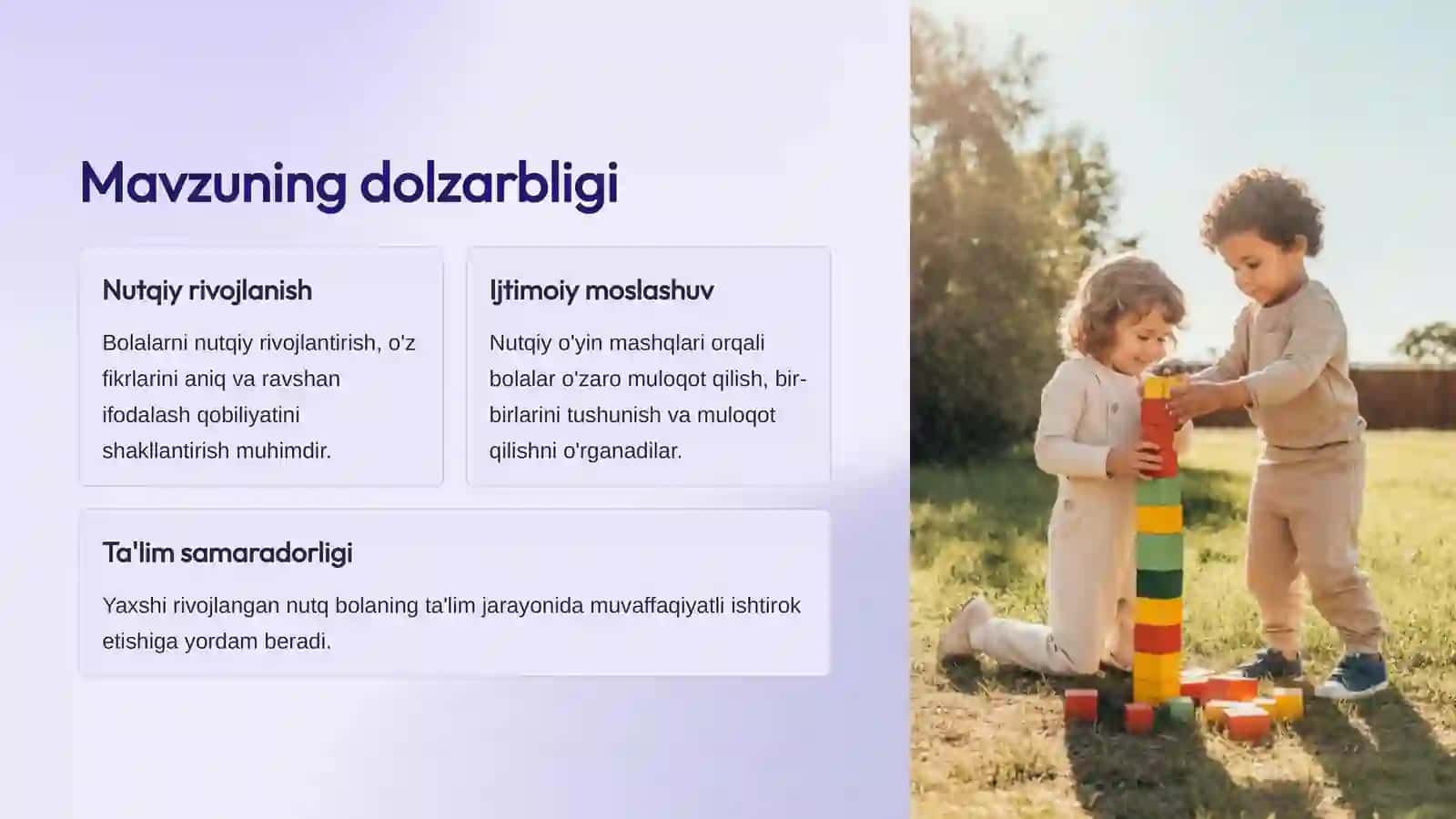 MTT-larda nutqiy o'yin mashqlarni tashkil etish 2