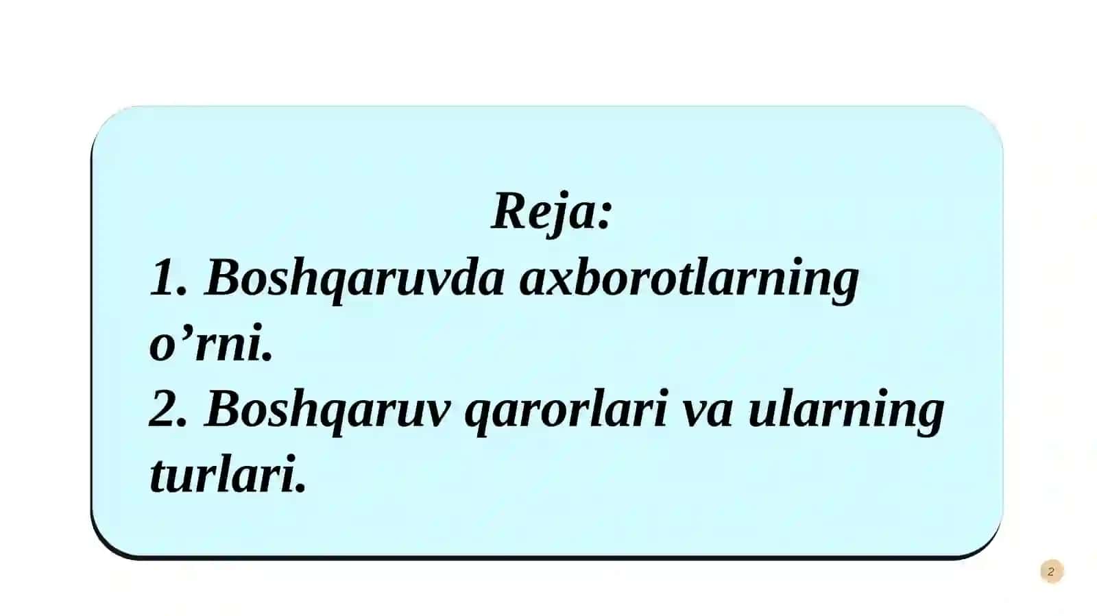Boshqaruvdaaxborotlarvaboshqaruvqarorlari 2