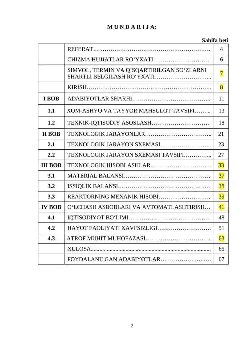Benzolni propilen bilan suyuq fazada alkillash texnologiyasidagi alkilatni hisoblash. 2