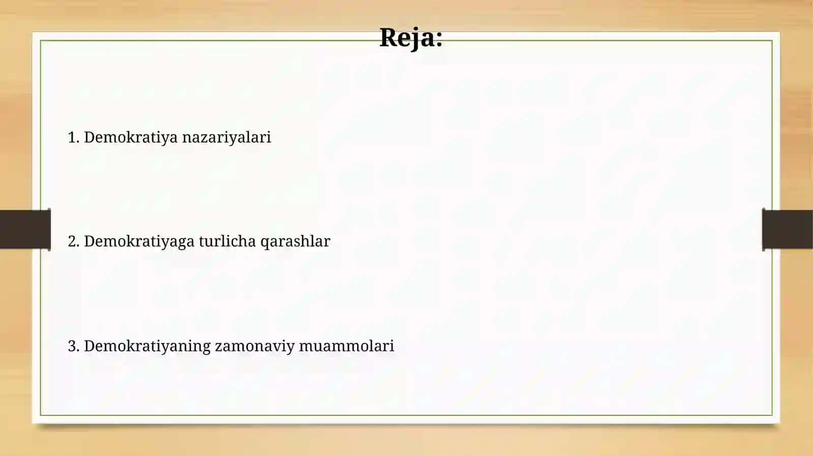 Demokratiya to'g'risida nazarya va qarashlar 2