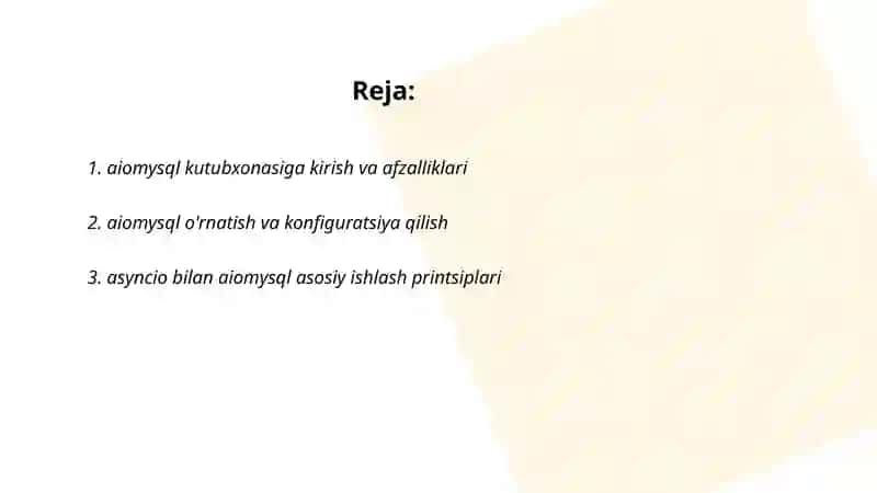 aiomysql kutubxonasi 2