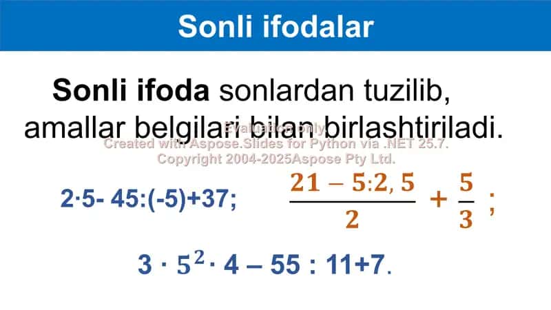 Sonli ifodalar 2