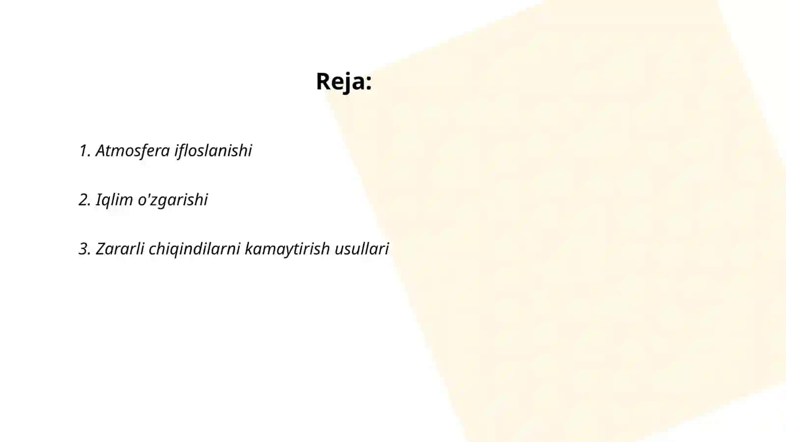 Ekologiyaning hozirgi zamon muammolari 2