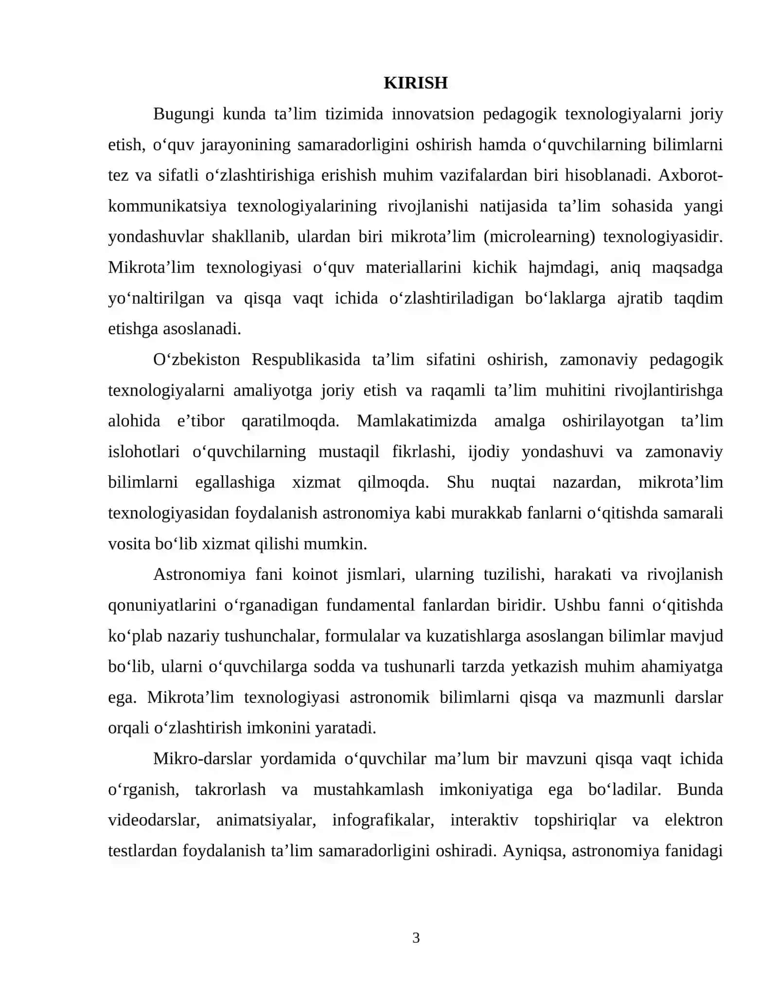 ASTRONOMIYA FANIDA MIKROTA’LIM TEXNOLOGIYASIDAN FOYDALANISH 2