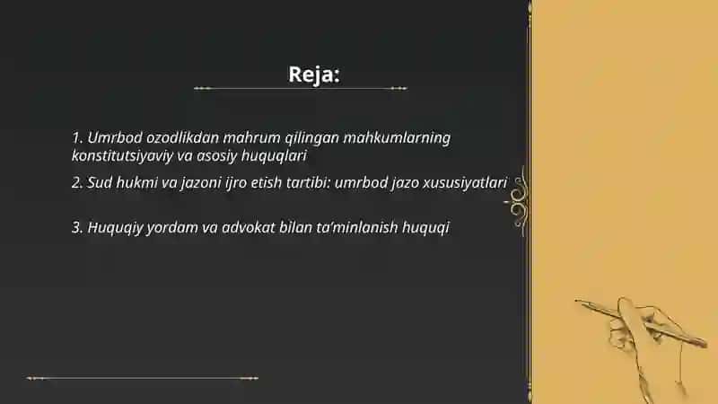 Umrbod ozodlikdan mahrum qilish qilingan mahkumlarning huquqiy hoalti 2