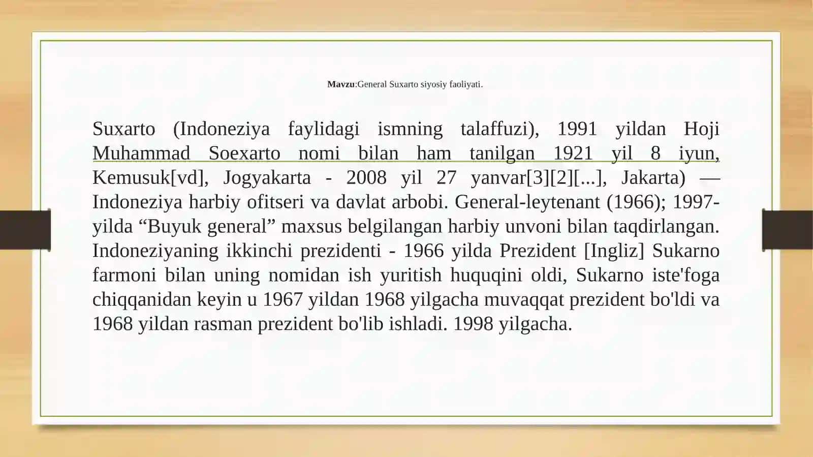 Sharq va G’arbda milliy davlatchilik uchun harakatlar yo’lboshchilari (XIX-XX asr ikkinchi yarmi) 2