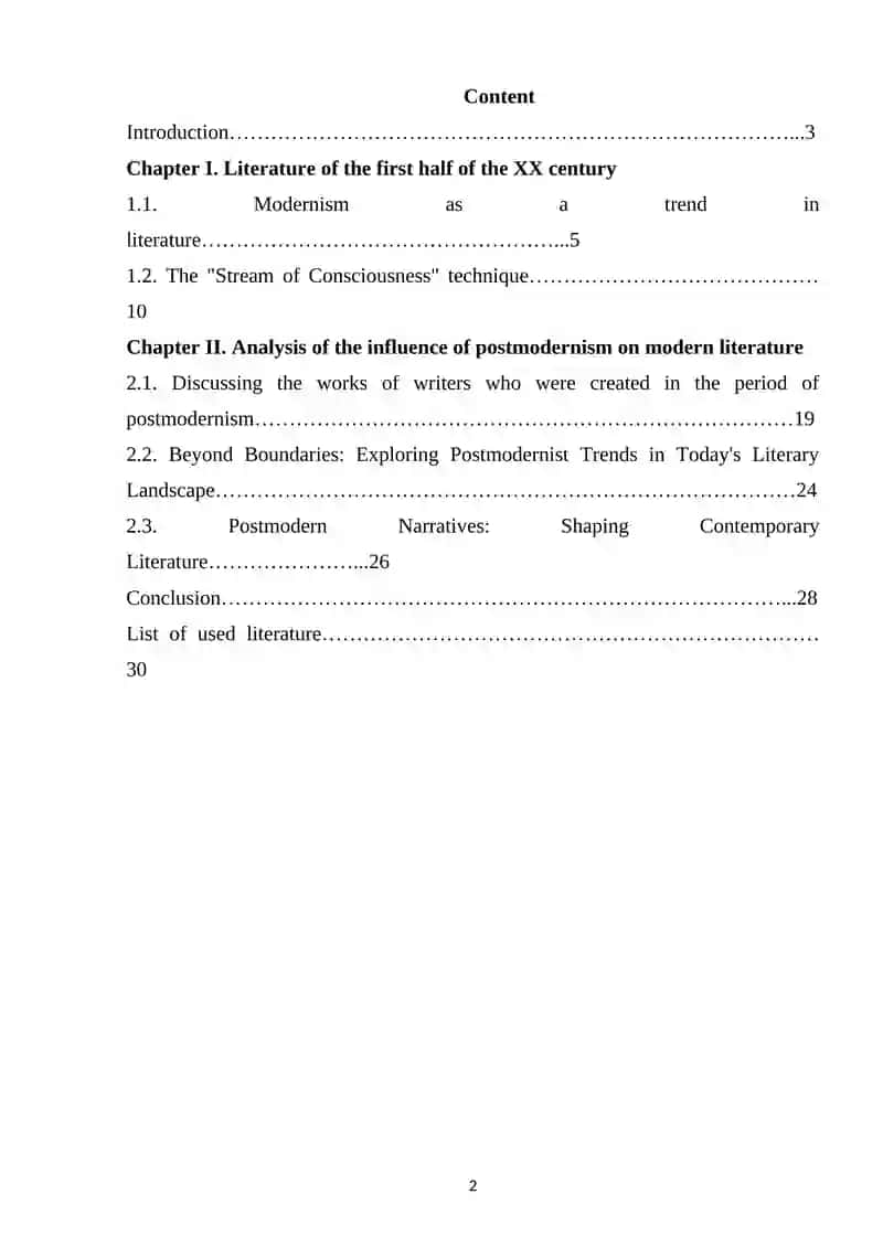 Modernizm literary 2