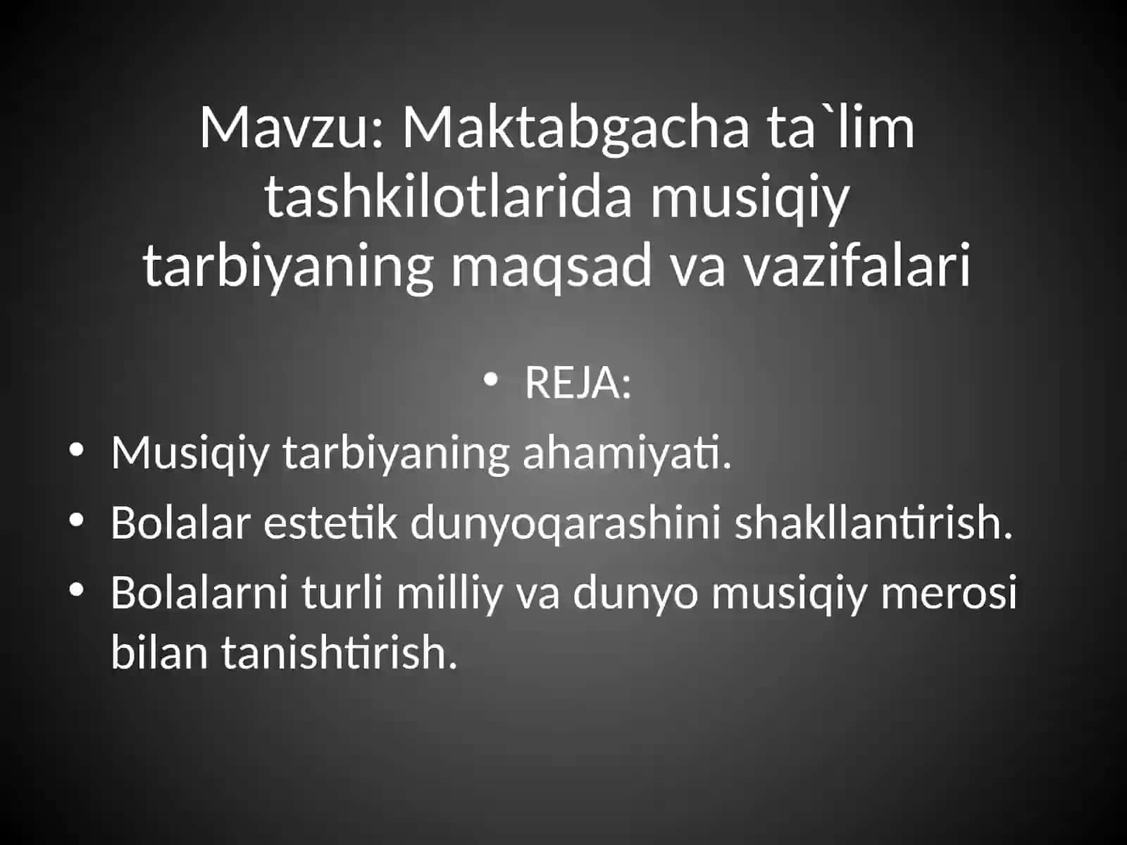 Bolalar musiqiy ta'limi metodikasi 2