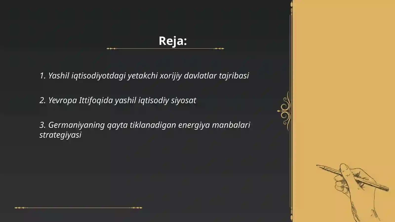 Yashil iqtisodiyotdagi yetakchi xorijiy davlatlar tajribasi 2