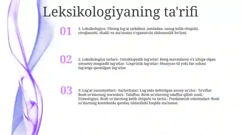 Leksikologiya Haqida Umumiy MaʼLumot. LugʻAt Va Ularning Tiplari:Ensiklopedik Va Lingvistik LugʻAtlar 2