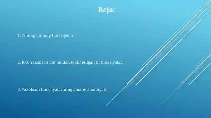 Tilning ijtimoiy vazifalari. R.O.Yakobson tomonidan ilgari surilgan til funksiyalari 2