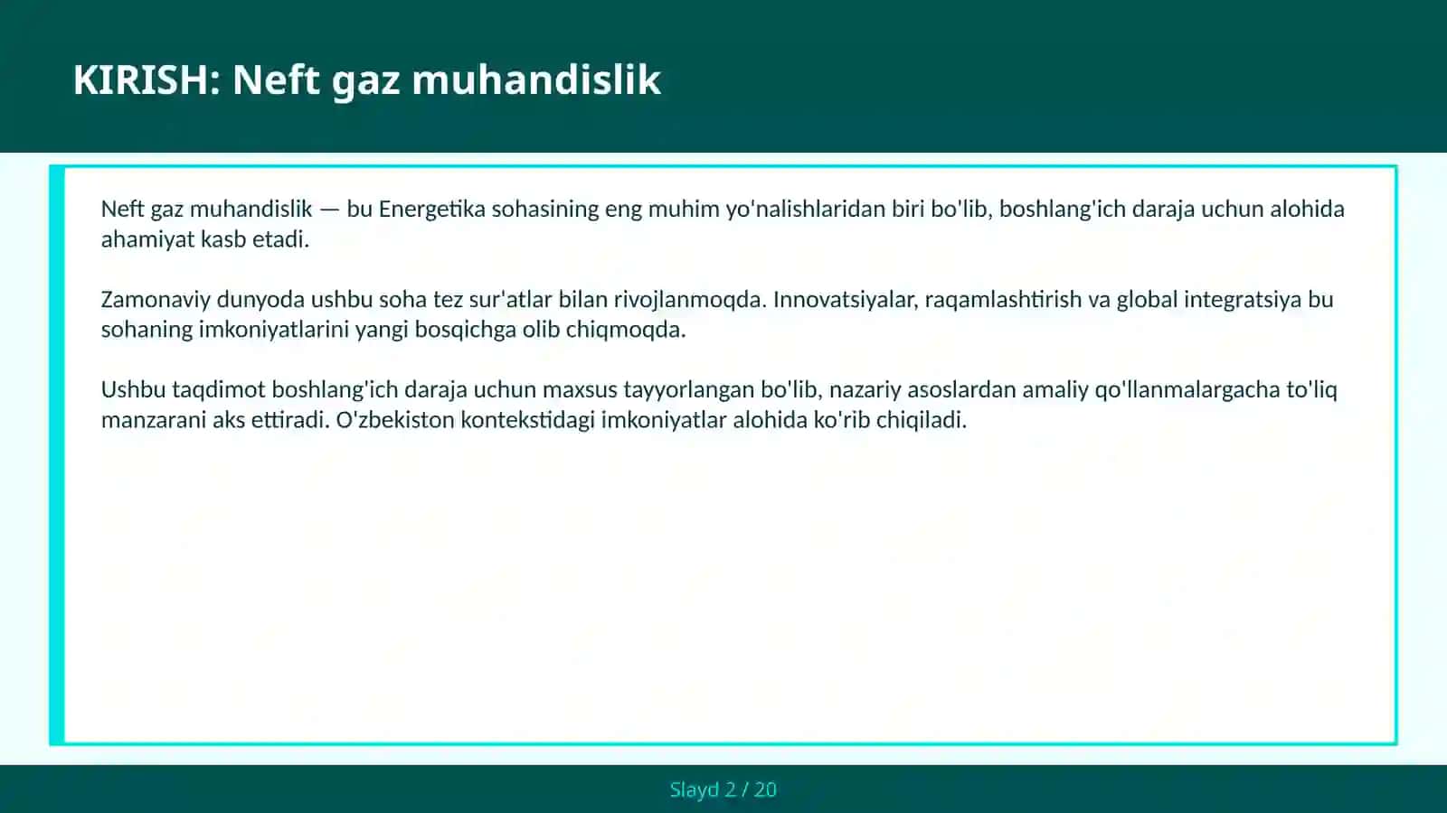 NEFT GAZ MUHANDISLIK 2