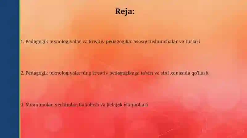 Kreativ pedagogika fanini o'qitishda pedagogik texnalogiyalardan foydalanish 2