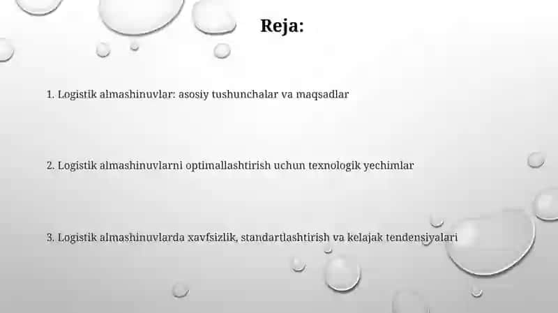 Logistik almashinuvi 2