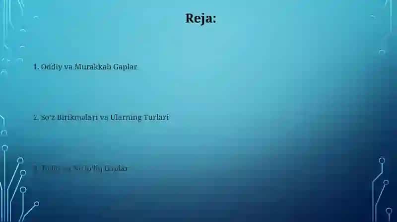 Oddiy va Murakkab Gaplar 2