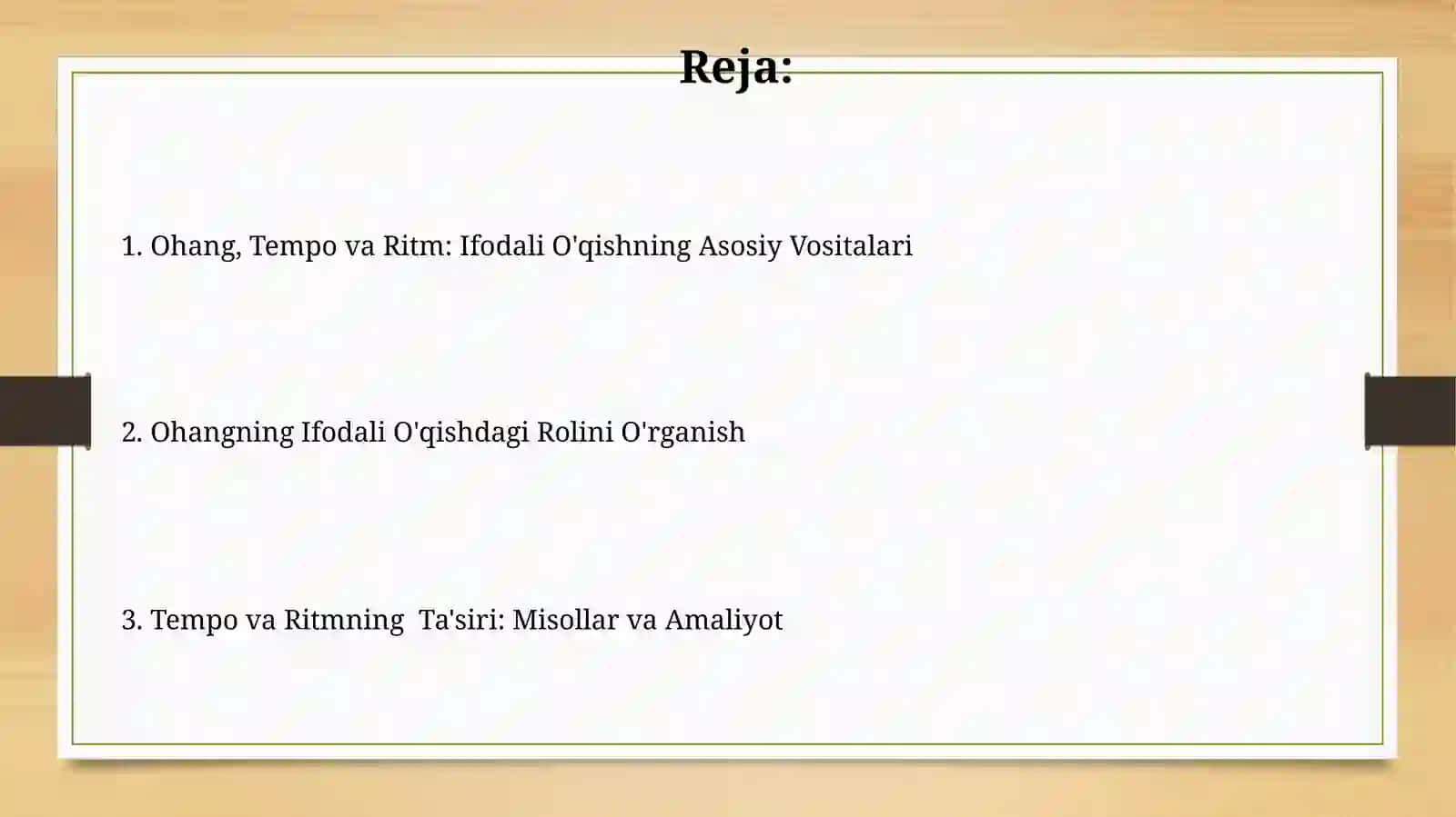 Intonatsiya, temp va ritm -ifodali oʻqishning asosiy vositalari 2