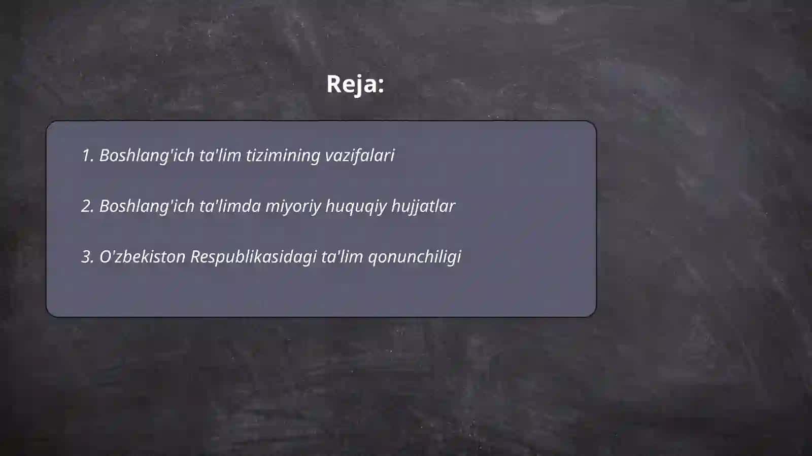 Boshlang'ich talim tizimi vazifalari va miyoriy huquqiy hujjatlani tahlili 2