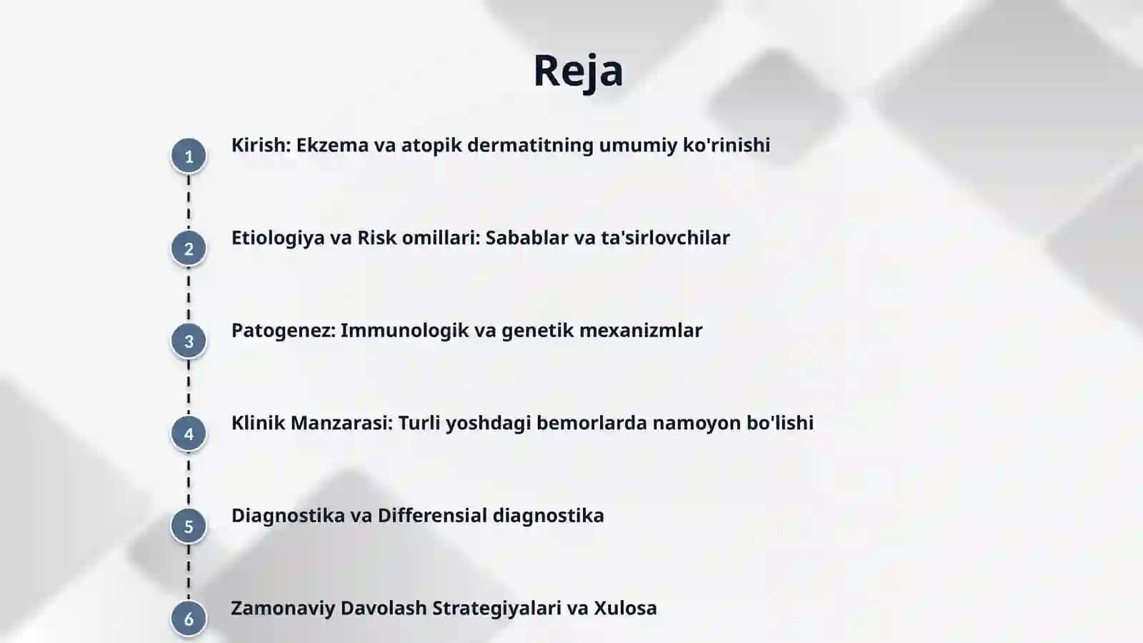 Mavzu: Qavarchiqlar (Ekzema). Atopik dermatit. 2