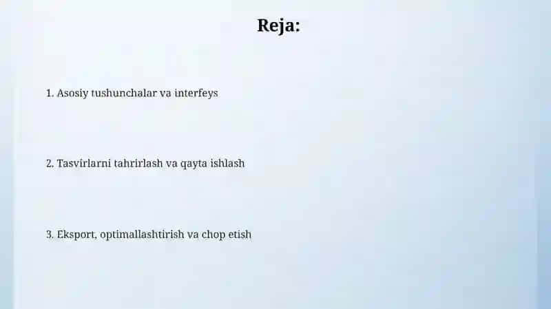 Rastrli grafik muharririda tasvirlar bilan ishlash 2