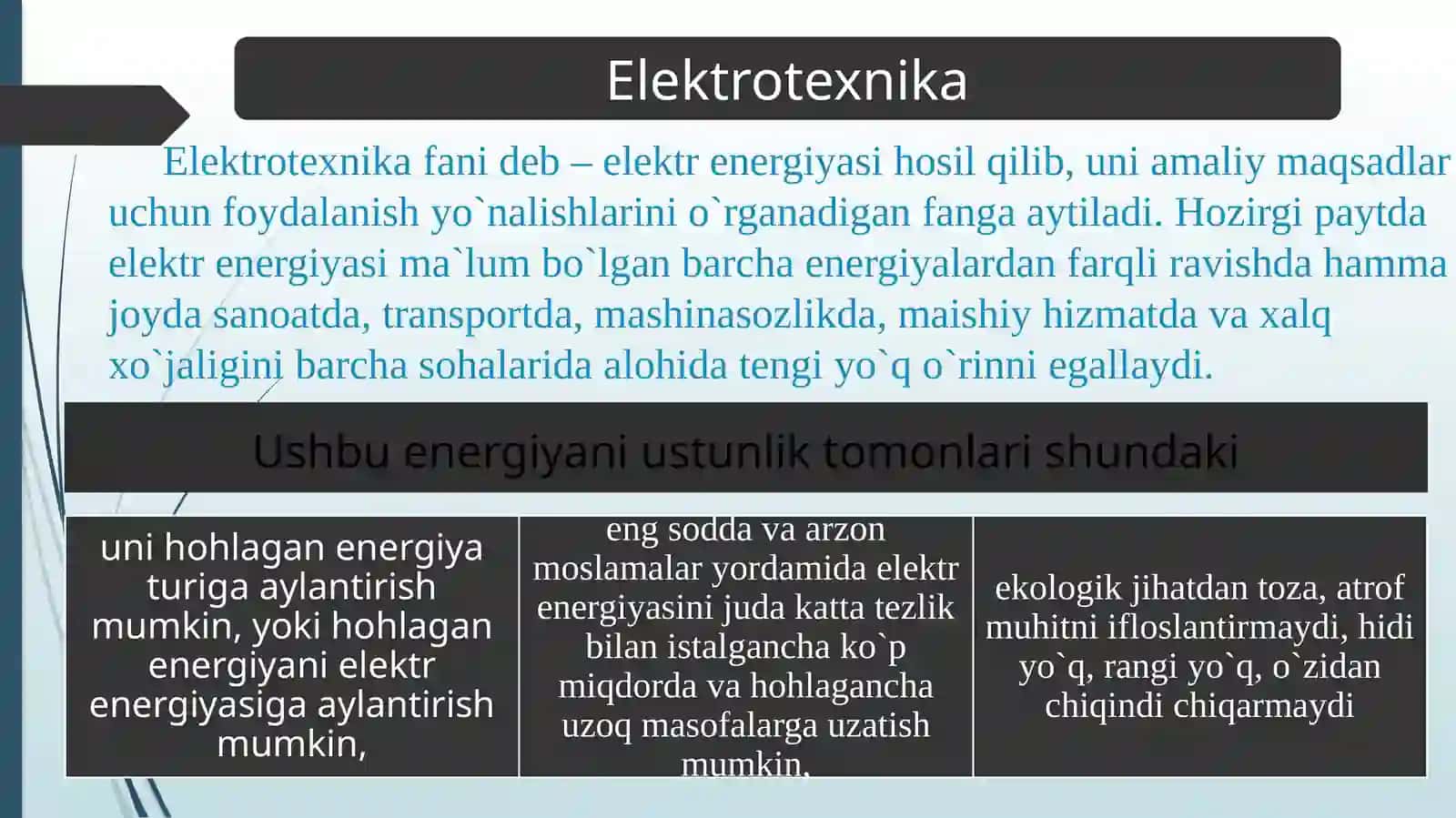 Elektrotexnika va Elektronika. ELEKTROTEXNIKA VA ELEKTRONIKA” FANIGA KIRISH 2
