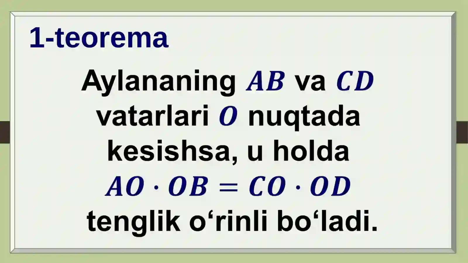 Aylanadagi proporsional kesmalar 2