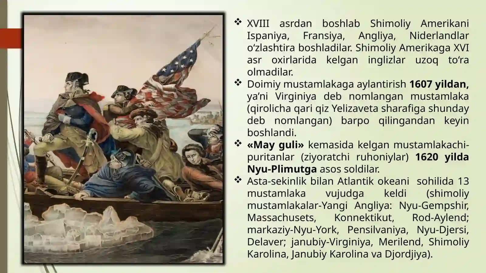 XVIII asrning boshlarida Shimoliy Amerikani ozlashtirish 2