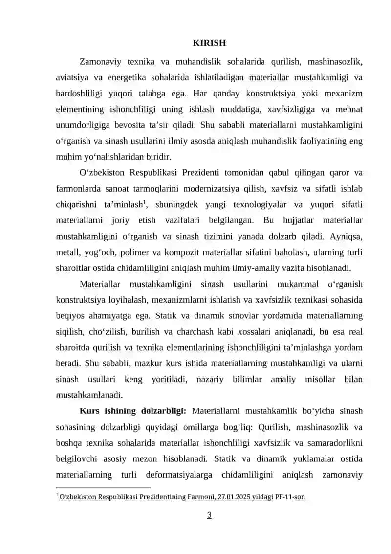 MATERIALLAR MUSTAHKAMLIGINI SINASH USULLARI 2