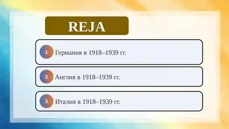 Германия в 1918-1939 Ангиля в 1918-1939 Италия в 1918-1939 гг 2