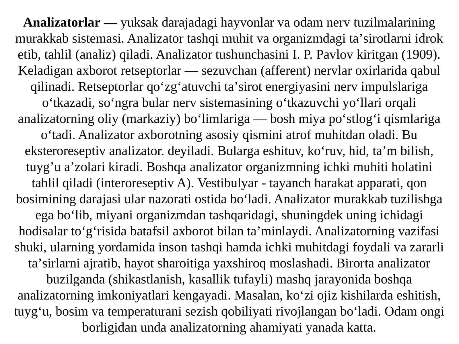 Analizatorlarning umumiy xususiyatlari 2