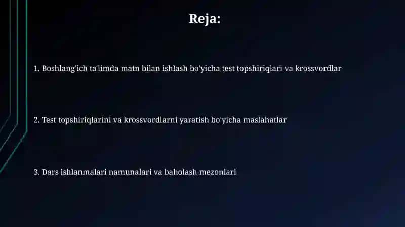 Boshlang'ich ta'limda matn bilan ishlash bo'yicha test topshiriqlari 2