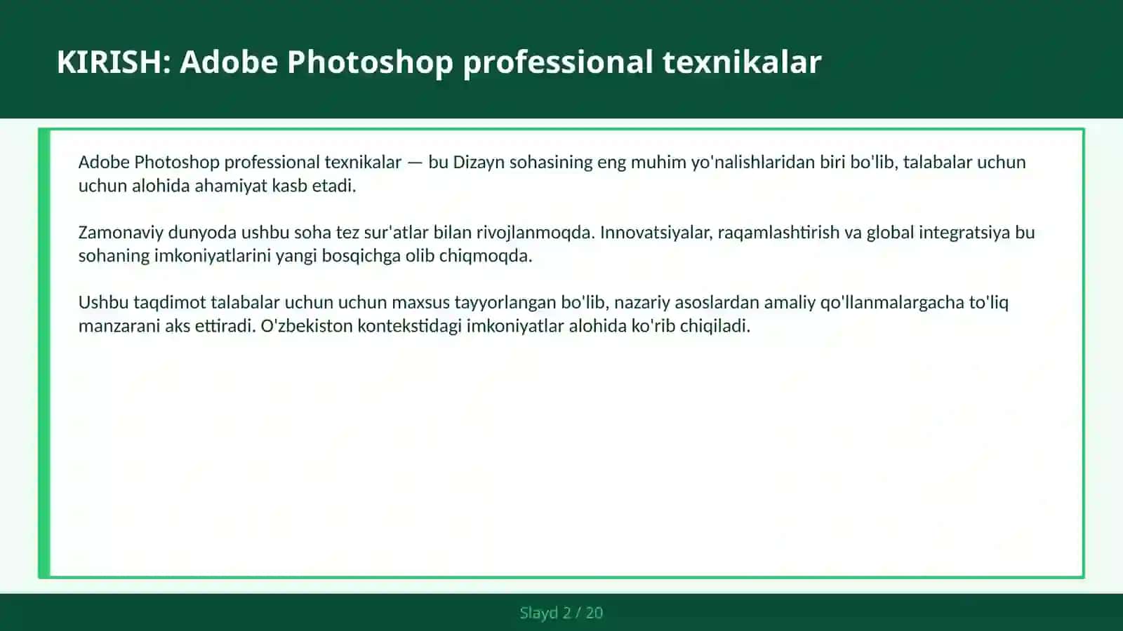 ADOBE PHOTOSHOP PROFESSIONAL TEXNIKALAR 2