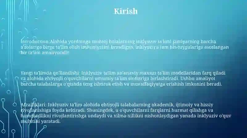 Alohida Yordamga Muhtoj Bolalarning Inklyuziv Talimi Yangi Talimiy Amaliyot Sifatida 2