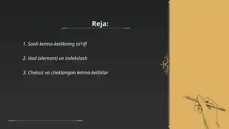 Sonli ketma-ketlik 2