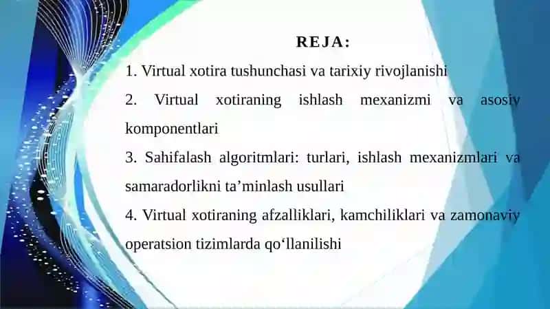 Virtual xotira va sahifalash algoritmlari 2