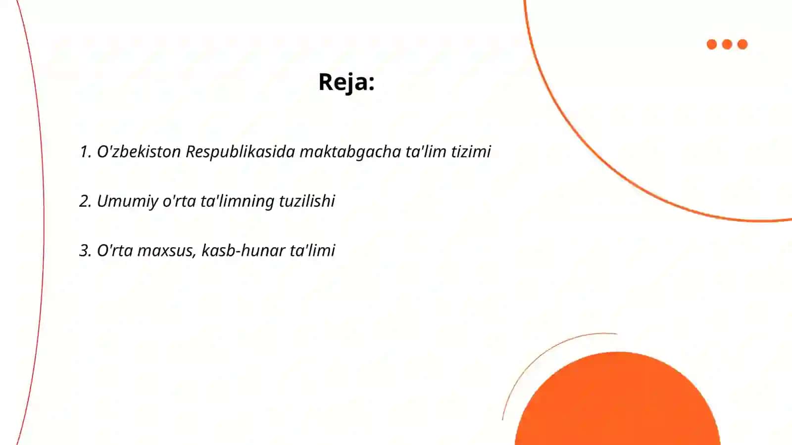 O'zbekiston Respublikasida ta'lim tizimi 2